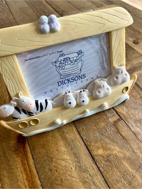 Dicksons Yellow Cream Noah's Ark Resin Decorative Picture Frame Nursery Decor